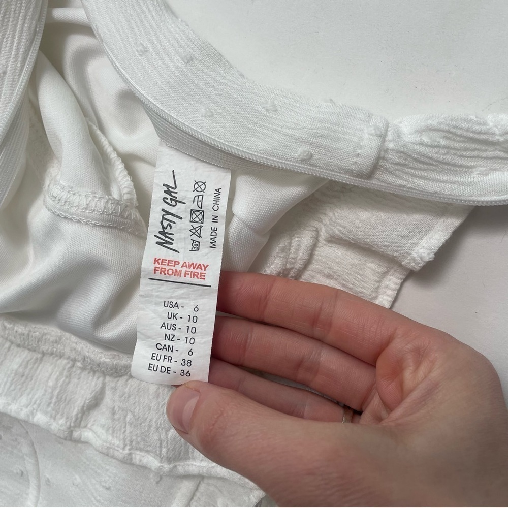 NASTY GAL white peasant style crop top - Picture 2 of 6